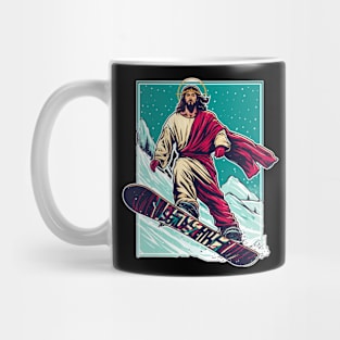 Jesus christ snowboarder Mug